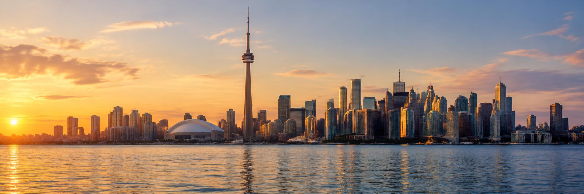 Toronto skyline at golden hour